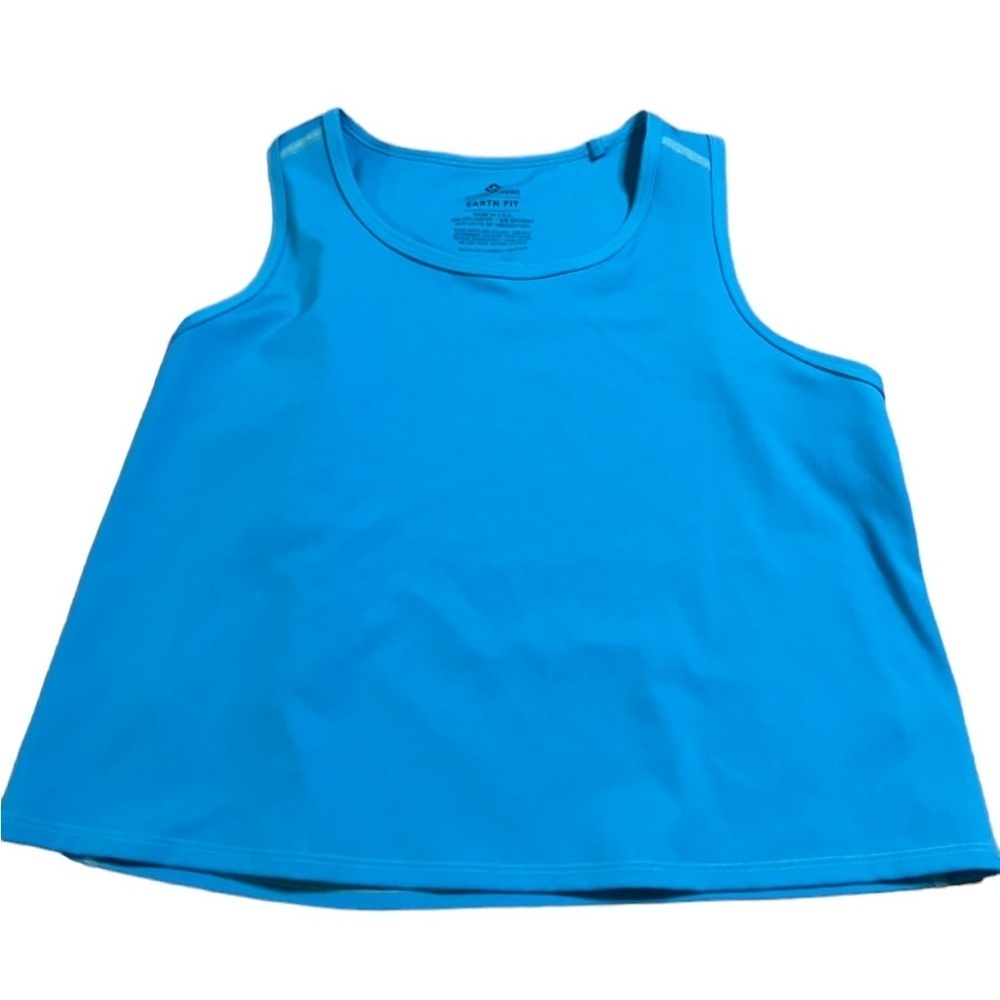SuperfitHero Earth Fit Womens Blue Tank Top Size Medium/Large Stretch USA Made